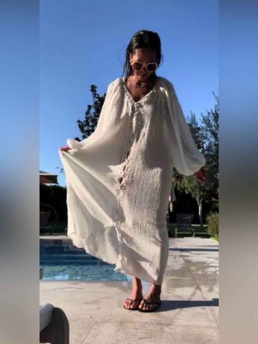 H&M White Cotton Maxi Dress Crochet Lace Trim XXL NWT.  Plus size